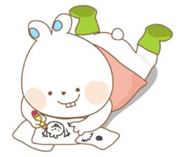 Chubby rabbit & carrot sticker #7435337