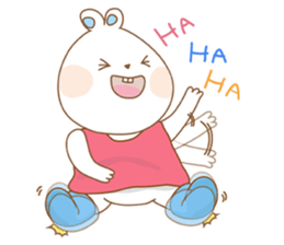 Chubby rabbit & carrot sticker #7435338