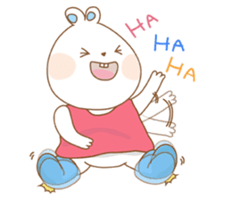 Chubby rabbit & carrot sticker #7435338