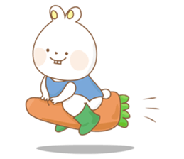 Chubby rabbit & carrot sticker #7435339