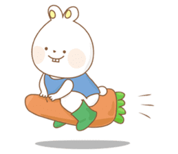 Chubby rabbit & carrot sticker #7435339