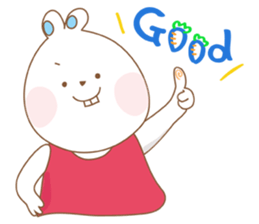 Chubby rabbit & carrot sticker #7435342