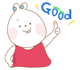 Chubby rabbit & carrot sticker #7435342