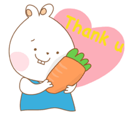 Chubby rabbit & carrot sticker #7435343