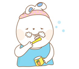 Chubby rabbit & carrot sticker #7435344