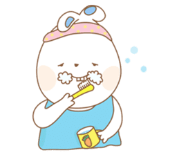 Chubby rabbit & carrot sticker #7435344