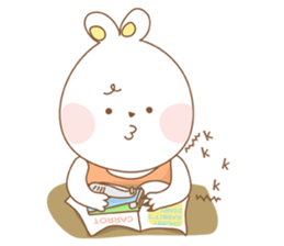 Chubby rabbit & carrot sticker #7435346