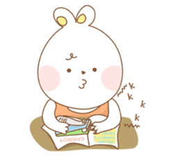 Chubby rabbit & carrot sticker #7435346