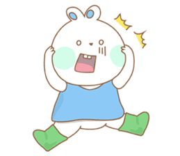 Chubby rabbit & carrot sticker #7435348