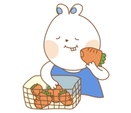 Chubby rabbit & carrot sticker #7435349