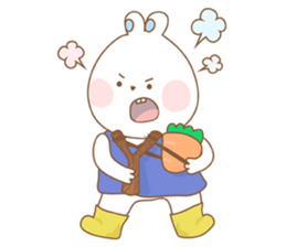 Chubby rabbit & carrot sticker #7435357