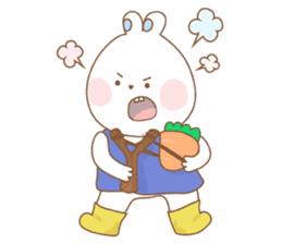 Chubby rabbit & carrot sticker #7435357