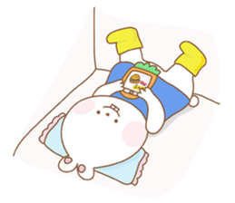 Chubby rabbit & carrot sticker #7435358