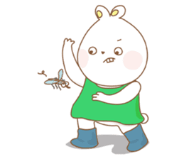 Chubby rabbit & carrot sticker #7435359