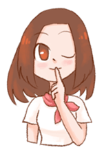 Chompu, Close eye and gentle smile sticker #7438655