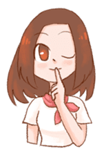 Chompu, Close eye and gentle smile sticker #7438655