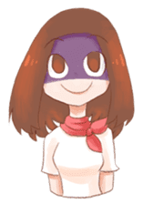 Chompu, Close eye and gentle smile sticker #7438662