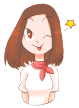 Chompu, Close eye and gentle smile sticker #7438663