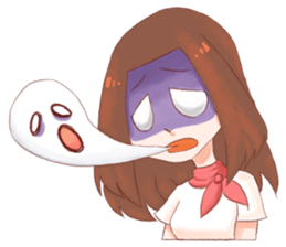 Chompu, Close eye and gentle smile sticker #7438685