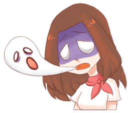 Chompu, Close eye and gentle smile sticker #7438685