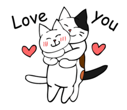 Fall in love cats sticker #7438699