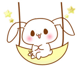 Moonlit night Child rabbit. Glitter! sticker #7440054
