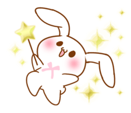 Moonlit night Child rabbit. Glitter! sticker #7440062