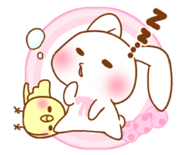 Moonlit night Child rabbit. Glitter! sticker #7440067