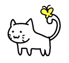 The white cat lives languidly sticker #7441246