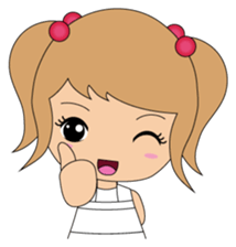 Miki and her cat sticker #7444093