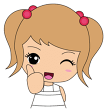 Miki and her cat sticker #7444093