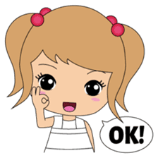 Miki and her cat sticker #7444099