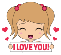 Miki and her cat sticker #7444103