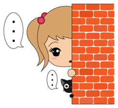 Miki and her cat sticker #7444111