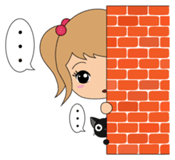 Miki and her cat sticker #7444111