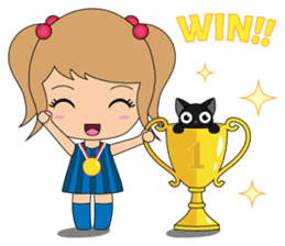 Miki and her cat sticker #7444123