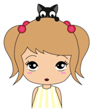 Miki and her cat sticker #7444125