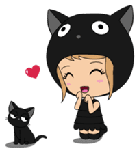 Miki and her cat sticker #7444127