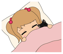 Miki and her cat sticker #7444129