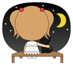 Miki and her cat sticker #7444130