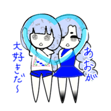 idol otaku-chan 3 -blue- sticker #7444475