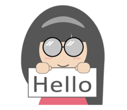 Pink dress Cute Glasses Girl sticker #7445332
