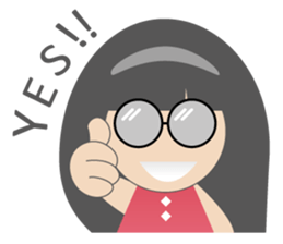 Pink dress Cute Glasses Girl sticker #7445334