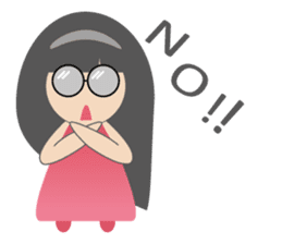 Pink dress Cute Glasses Girl sticker #7445335