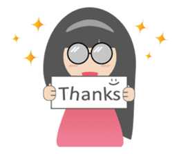 Pink dress Cute Glasses Girl sticker #7445337