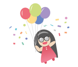 Pink dress Cute Glasses Girl sticker #7445339