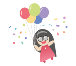 Pink dress Cute Glasses Girl sticker #7445339