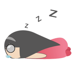 Pink dress Cute Glasses Girl sticker #7445341