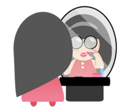Pink dress Cute Glasses Girl sticker #7445342