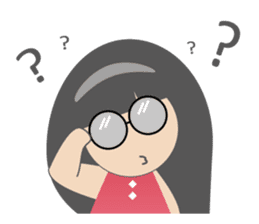 Pink dress Cute Glasses Girl sticker #7445343